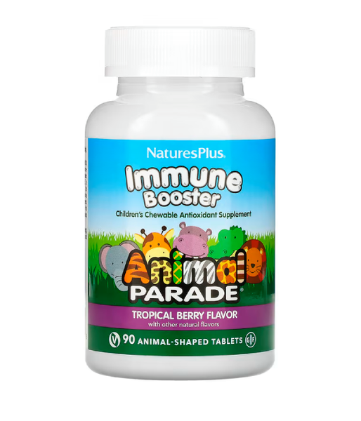 Nature's Plus Source of Life Animal Parade Kids Immune Booster (Укрепление иммунитета детям) вкус тропических ягод, 90 таб. NAP-29978 фото