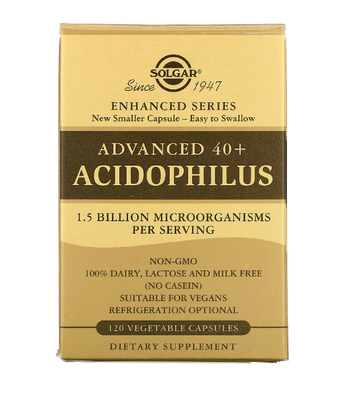 Solgar Advanced 40+ Acidophilus (Пробиотики Ацидофилус 40+), 120 вег.капс. SOL-00029 фото