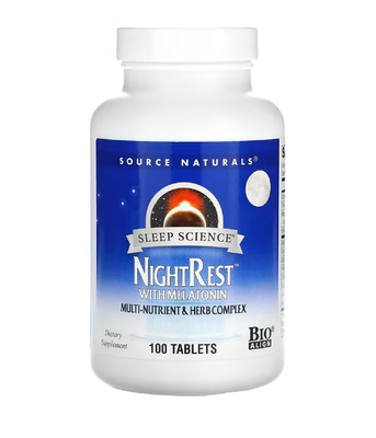 Source Naturals NightRest With Melatonin (Мелатонін з травами), 100 таб. SNS-00358 фото