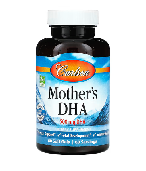 Carlson Labs Mother's DHA (Докозагексаеновая кислота (ДГК) для кормящих мам), 60 капс.  CAR-01560 фото