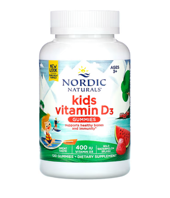 Nordic Naturals Vitamin D3 жувальний Kids 400 IU смак кавуна, 120 жув.таб. NOR-31151 фото