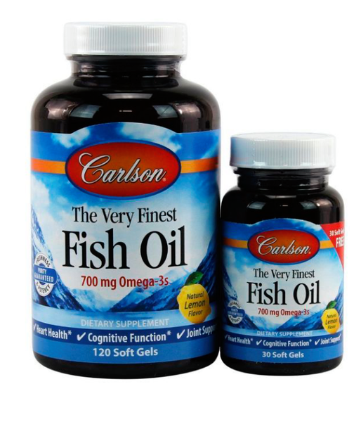 Carlson Labs The Very Finest Fish Oil (Рыбий жир со вкусом лимона), 120+30 капс. CAR-01634 фото