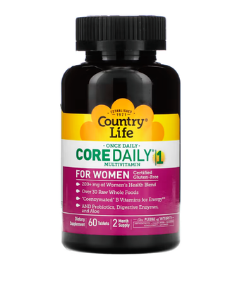 Country Life Core Daily-1 Multivitamins Women (Вітаміни для жінок), 60 таб. CLF-08192 фото