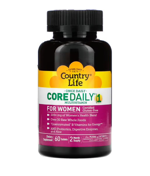 Country Life Core Daily-1 Multivitamins Women (Витамины для женщин), 60 таб. CLF-08192 фото