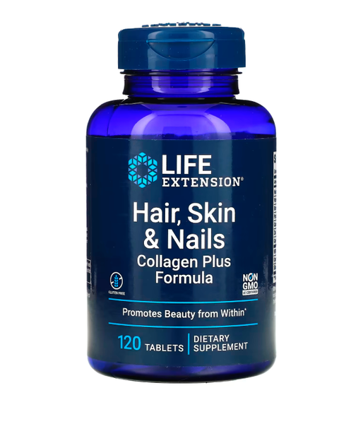 Life Extension Hair, Skin & Nails, Collagen Plus Formula, 120 таб LEX-23221 фото