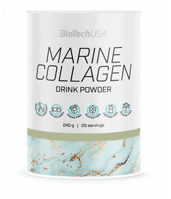 BiotechUSA Marine Collagen (Морський колаген), лимонний зелений чай, 240 г BiotechUSA-75 фото