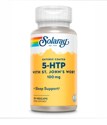 Solaray Guaranteed Potency 5-HTP + St John's (L-5-гидрокситриптофан) 100 мг, 30 вег.капс. Solaray-01 фото