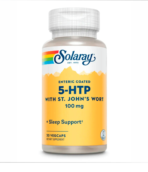 Solaray Guaranteed Potency 5-HTP + St John's (L-5-гідрокситриптофан) 100 мг, 30 вег.капс. Solaray-01 фото