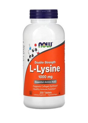 Now Foods L-LYSINE (L-лізин) 1000 мг, 250 таб NOW-00123 фото