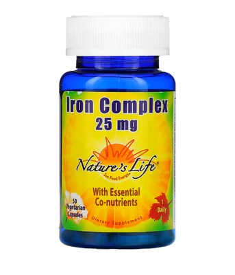 Nature's Life Iron Complex (Вітамінно-мінеральний комплекс з залізом) 25 мг, 50 вег.капс. NLI-00226 фото