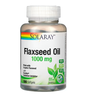 Solaray Flaxseed Oil (Лляна олія) 1000 мг, 100 капс.  SOR-00802 фото