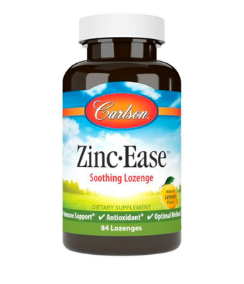 Carlson Labs Zinc Ease Soothing (Цинк заспокійливий зі смаком лимона), 84 льод. CAR-05341 фото