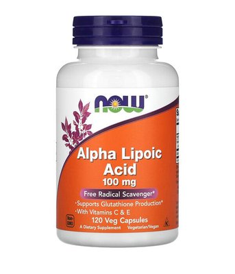 Now Foods ALPHA LIPOIC ACID (Альфа-ліпоєва кислота) 100мг, 120 капс NOW-03041 фото