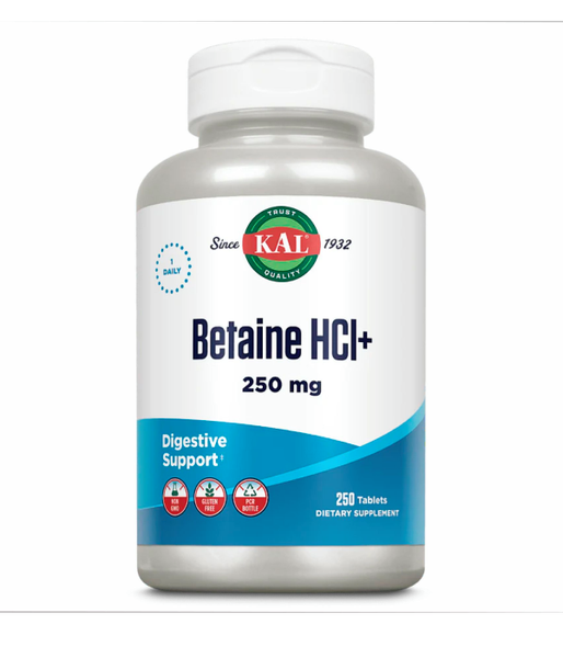 KAL Betaine HCl Plus (Бетаин) 250 мг, 250 таб. KAL-01 фото