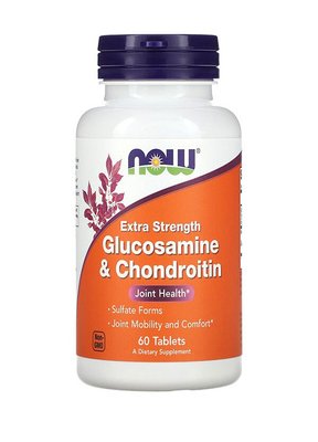 Now Foods Glucosamine & Chondroitin (Глюкозамін та хондроїтин) 2X 750/600мг, 60 таб NOW-03242 фото