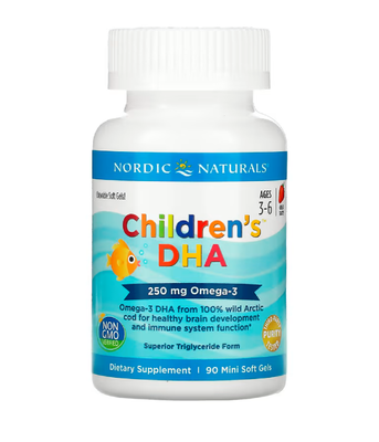 Nordic Naturals Children's DHA (Риб'ячий жир для дітей) 250 мг зі смаком полуниці, 90 капс. NOR-01710 фото