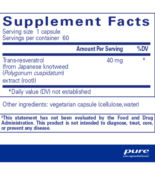 Pure Encapsulations Resveratrol (Ресвератрол), 120 вег.капс. PE-00278 фото