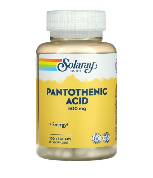 Solaray Pantothenic Acid (Пантотеновая кислота) 500 мг, 100 вег.капс. SOR-04380 фото