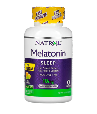 Natrol Melatonin Maximum Strength (Мелатонін) 10 мг цитрусовий смак, 100 таб. NTL-07166 фото