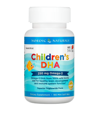 Nordic Naturals Children's DHA (Риб'ячий жир для дітей) 250 мг зі смаком полуниці, 180 капс. NOR-01720 фото