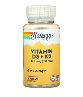 Solaray Vitamin D3+K2 Soy Free (Витамин Д3 и К2 без сои), 120 вег.капс SOR-57445 фото