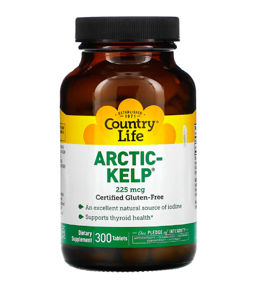 Country Life Arctic-Kelp (Йод, арктична ламінарія) 225 мкг, 300 таб. CLF-04135 фото