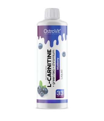 OstroVit L-Carnitine + Green tea + Chromium liquid (L-Карнітин, Зелений чай та Хром) смак чорники, 500 мл Ostrovit-23 фото