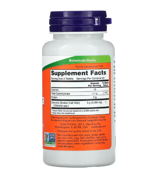 Now Foods CHLORELLA (Хлорела) 1000 мг, 60 таб NOW-02630 фото